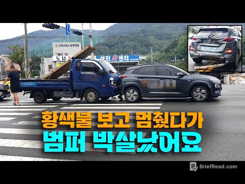 23227회. 뒤차 운전자는 '황색에 지나가야지 왜 정지했냐'고 제 잘못이라고 합니다ㅠㅠ..