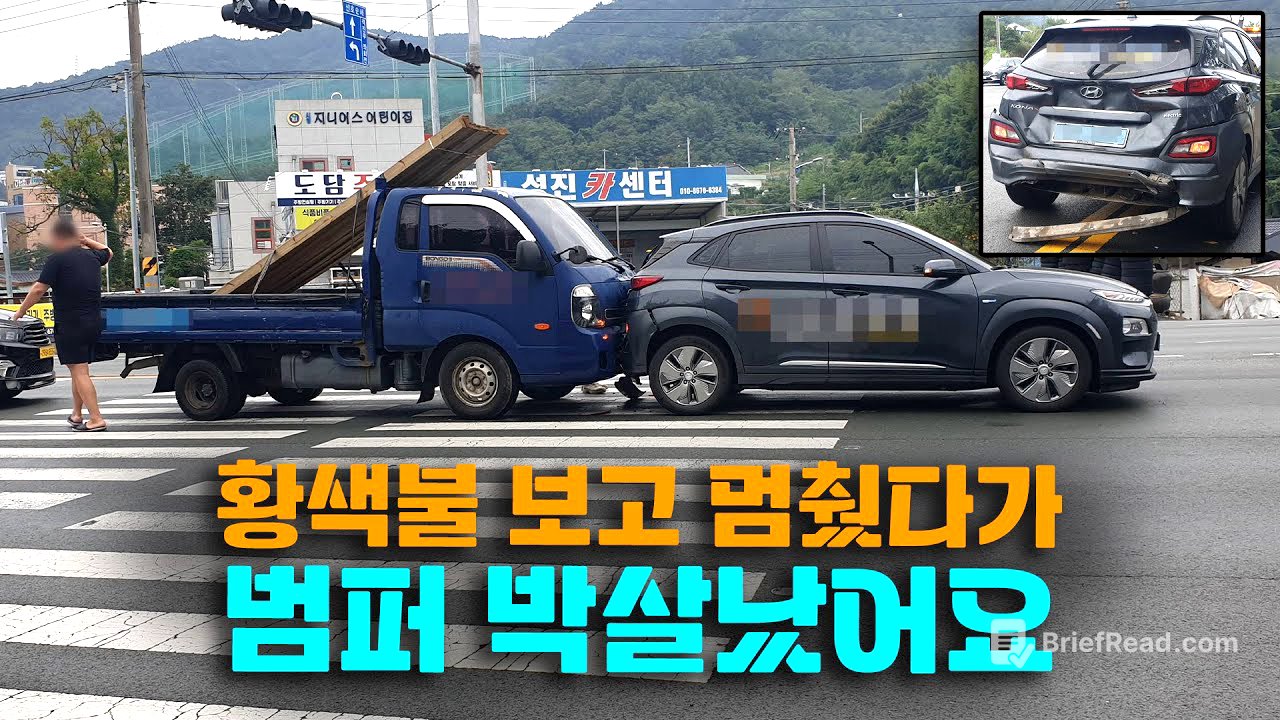 23227회. 뒤차 운전자는 '황색에 지나가야지 왜 정지했냐'고 제 잘못이라고 합니다ㅠㅠ..