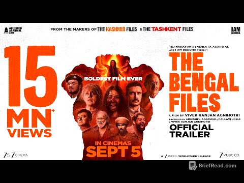 THE BENGAL FILES Official Trailer | Vivek Agnihotri | Abhishek A | Pallavi J | Zee Studios | 5 Sept