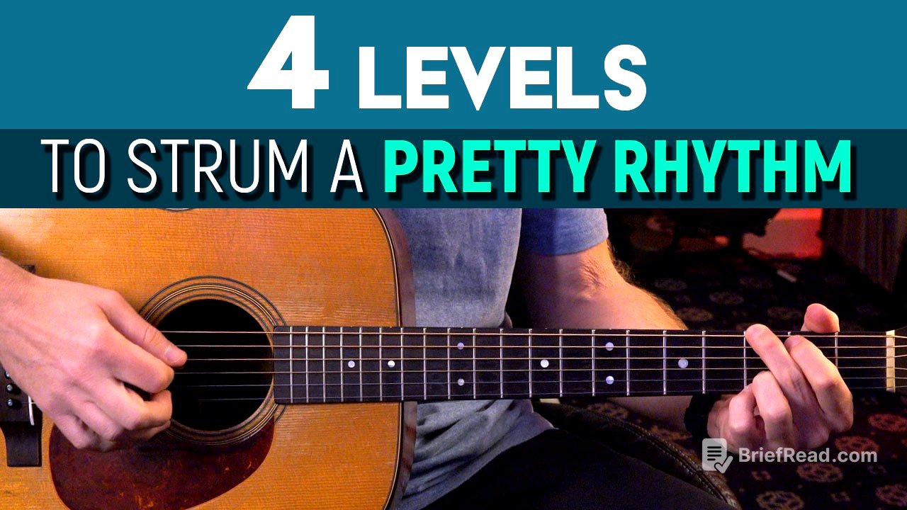 Learn these 4 Levels to play a Pretty Rhythm / Strum Pattern + a Melody line - Guitar Lesson - ML138