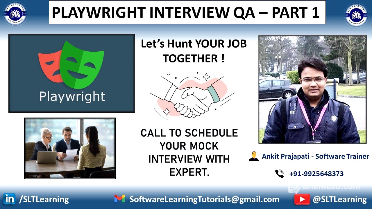 Playwright Interview Question & Answers - Part 1 (Latest - Most Asked) By SLT Learning