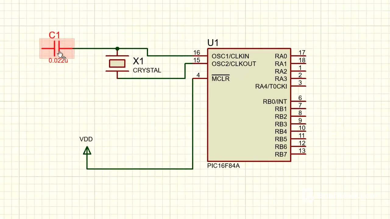 Simulación de PIC16F84A en Proteus