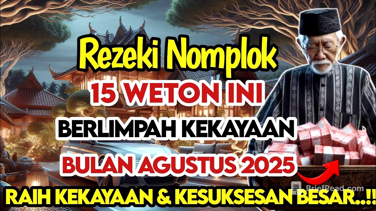 REZEKI NOMPLOK ‼️15 WETON PADA BULAN AGUSTUS 2025 KEDAPATAN SEBUAH REZEKI BESAR TAK TERDUGA