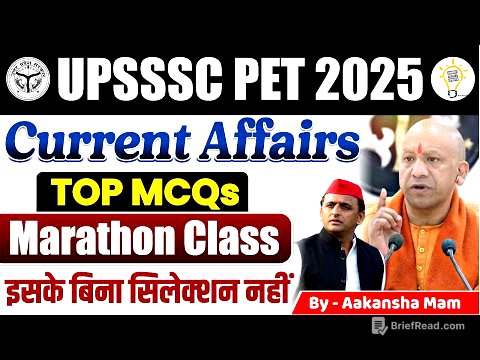 UPSSSC PET 2025 Current Affairs Marathon 🔥 | Most Expected MCQs for Exam | PET Marathon #upssscpet