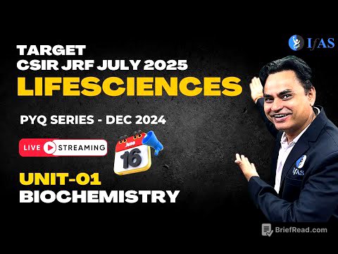 TARGET CSIR NET JULY 2025 with Me I Biochemistry I Lecture 01 I DEC 2024 PYQ Solutions  IIFAS