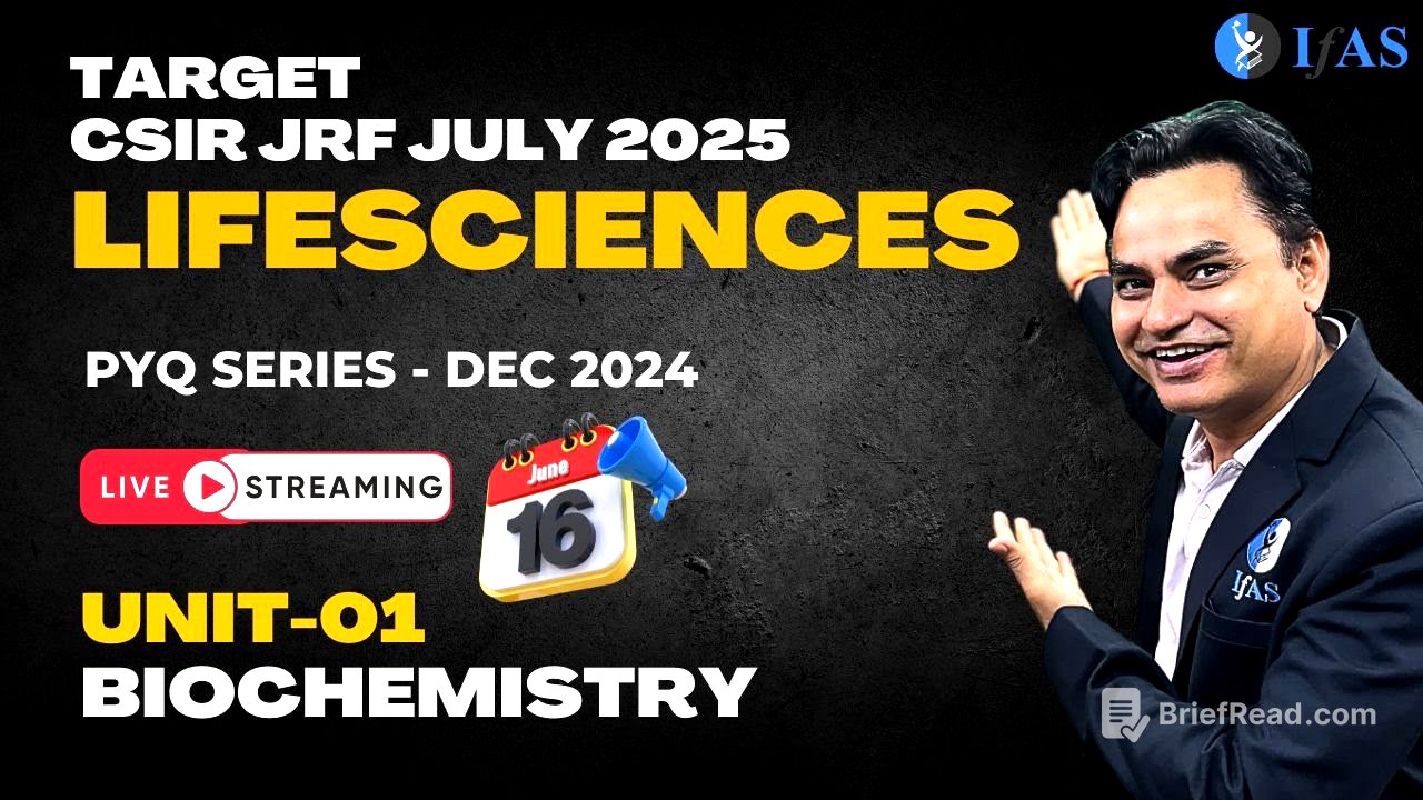 TARGET CSIR NET JULY 2025 with Me I Biochemistry I Lecture 01 I DEC 2024 PYQ Solutions  IIFAS