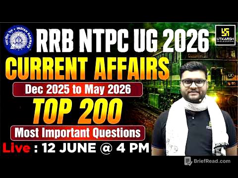 RRB NTPC UG 2026 | Current Affairs Top 200 Questions | Kumar Gaurav Sir | Railway Utkarsh