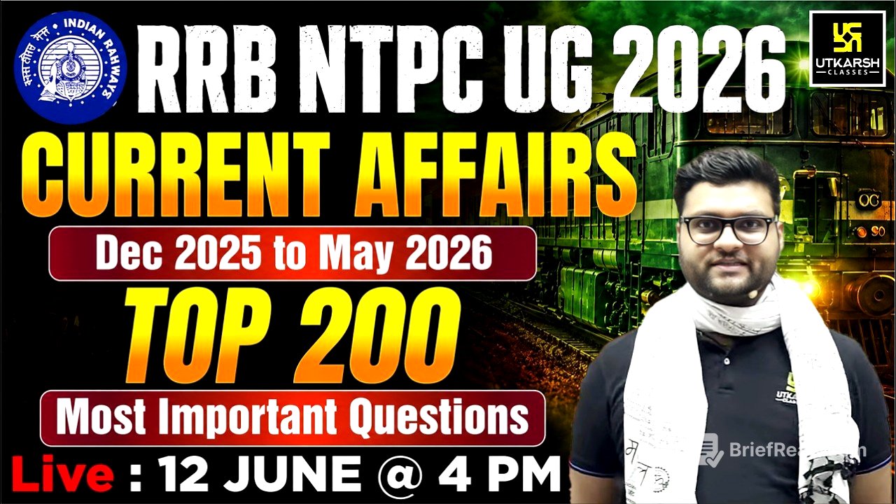 RRB NTPC UG 2026 | Current Affairs Top 200 Questions | Kumar Gaurav Sir | Railway Utkarsh