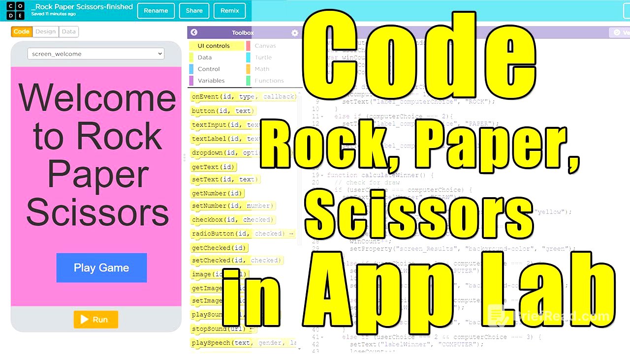 How to Code Rock Paper Scissors in App Lab [ Programming for Beginners]