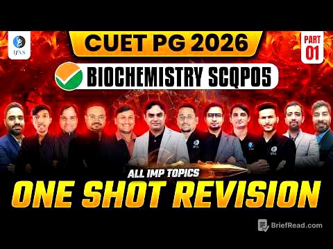 CUET PG Biochemistry One Shot Revision 2026 | All Important Topics | Part 1 | IFAS