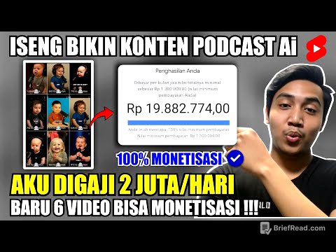 Akhirnya Aku Digaji 2 Juta/Hari dari Bikin Podcast Ai di Shorts - Tutorial Youtube Pemula Aman Monet