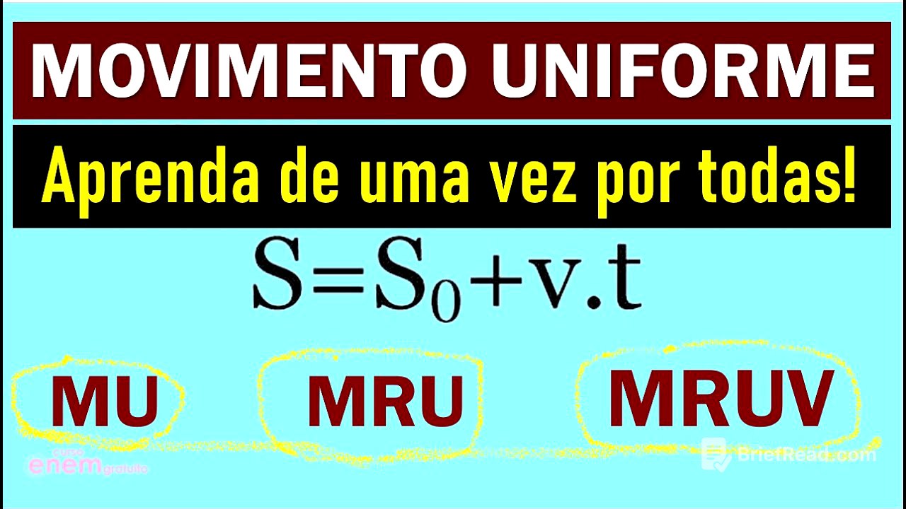 MOVIMENTO UNIFORME | Resumo de Física para o Enem