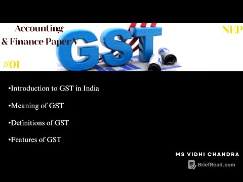 Introduction to GST in India | Meaning of GST |Definitions of GST |Features of GST | NEP | SY BAF