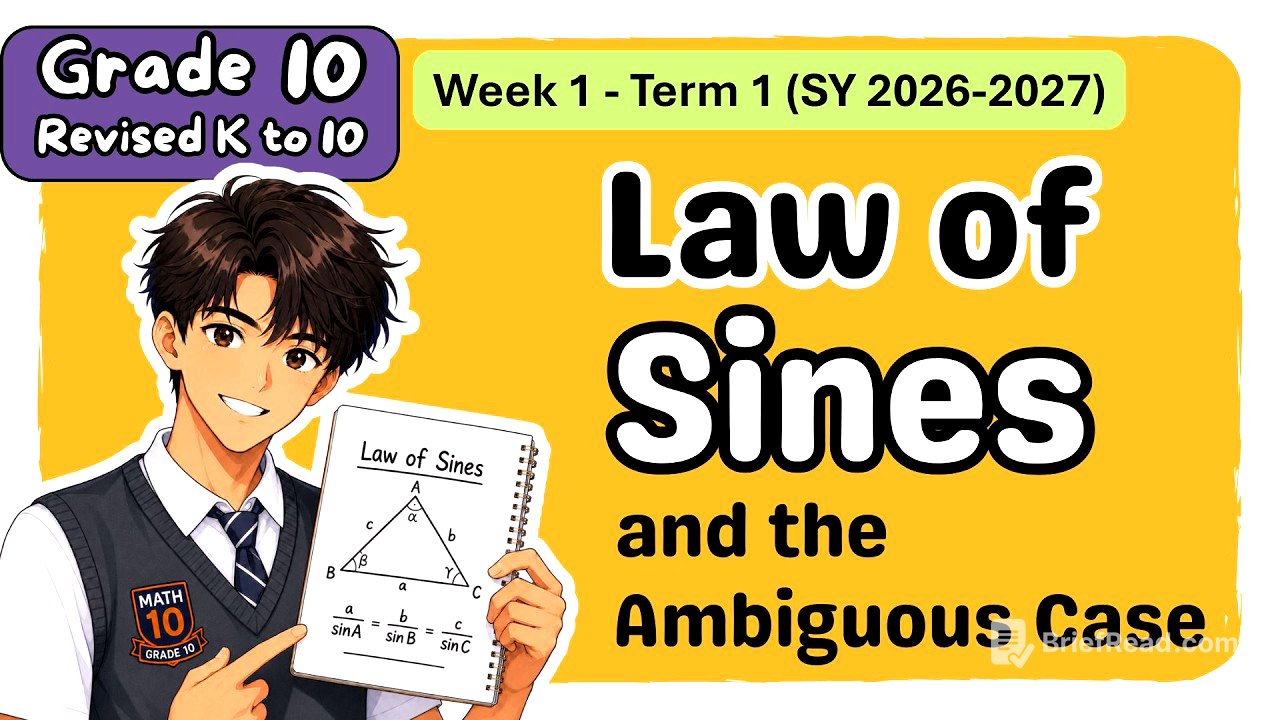Grade 10 MATH Term 1 Week 1: Solving Oblique Triangles - Laws of Sines Ambiguous Case | MATATAG - Q1