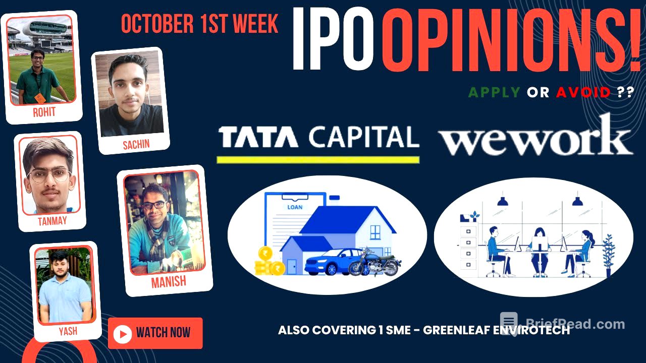 Tata Capital, WeWork & Greenleaf : October 1st Week IPOs : Apply/Avoid? Primary Market Chatter