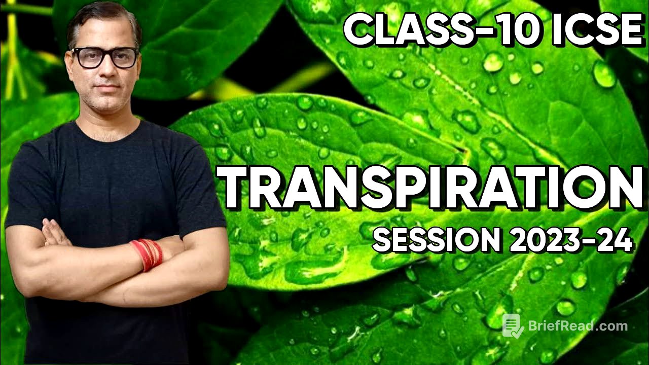 Transpiration One Shot | Transpiration ICSE Class 10 | @sirtarunrupani