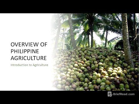 Lecture 13: Overview of Philippine Agriculture