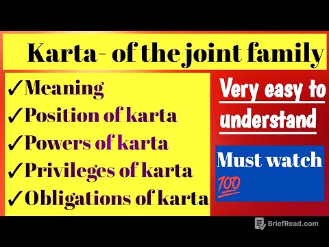 KARTA- of the Hindu joint family | Mitakshara | Family Law |