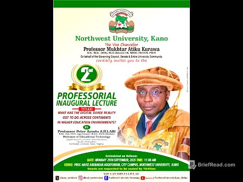 Inaugural Lecture delivered by Prof. Peter Ayoola Ajelabi