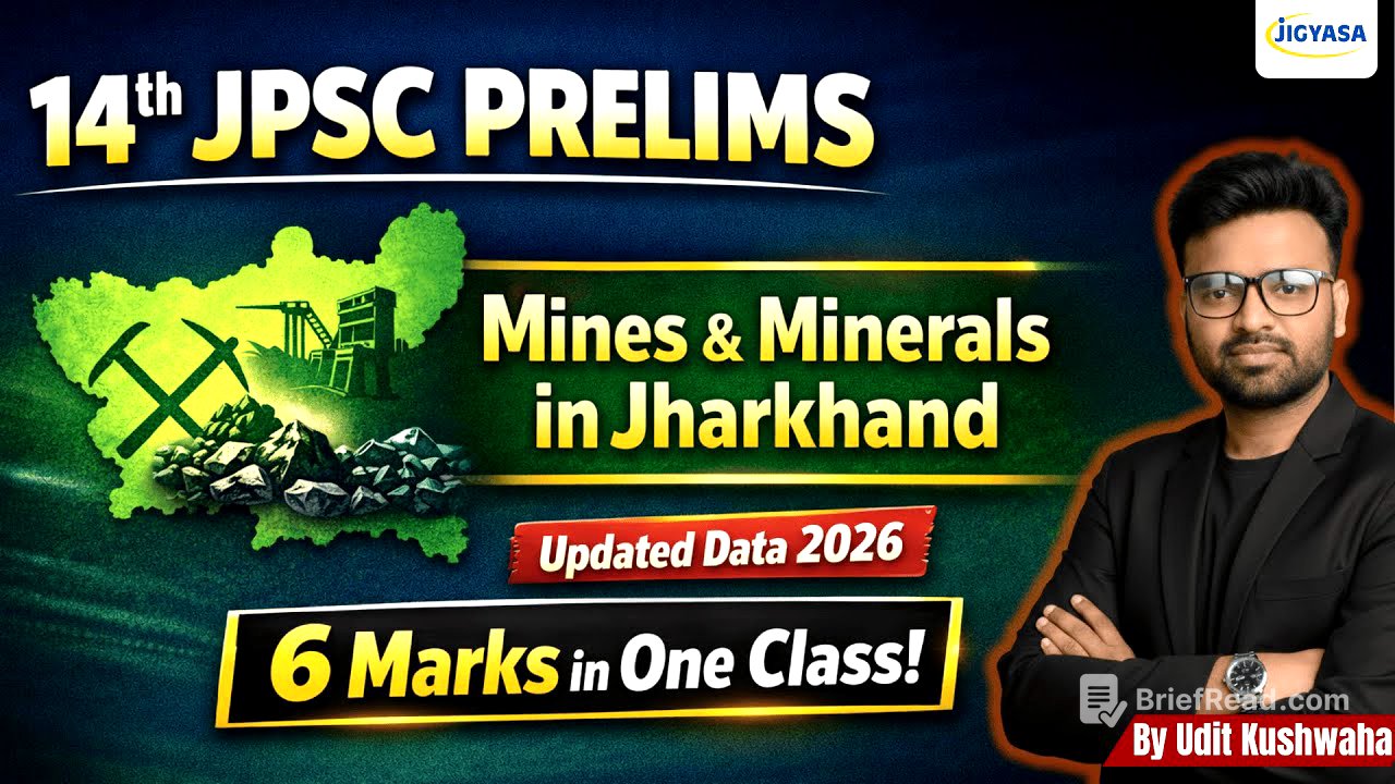 Mines and Minerals of Jharkhand 2026 | झारखंड के खान खनिज | 14th JPSC Prelims 2026 | Udit Kushwaha 🔥
