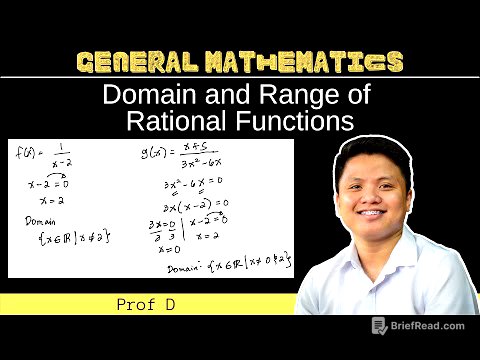 Domain and Range of Rational Functions | General Mathematics | Prof D