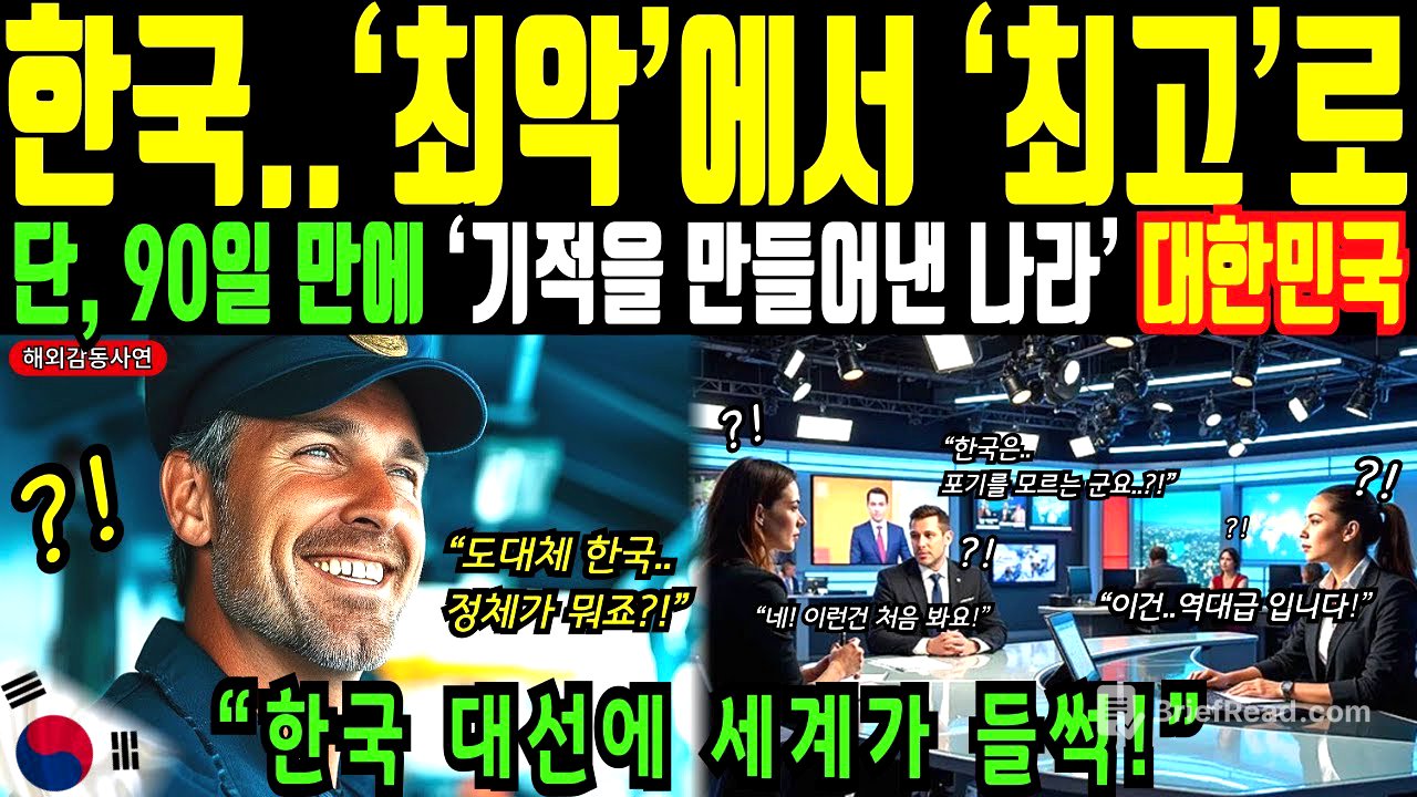 한국 대선에 세계가 들썩! 대한민국은 최악에서 최고를 만든 나라입니다!