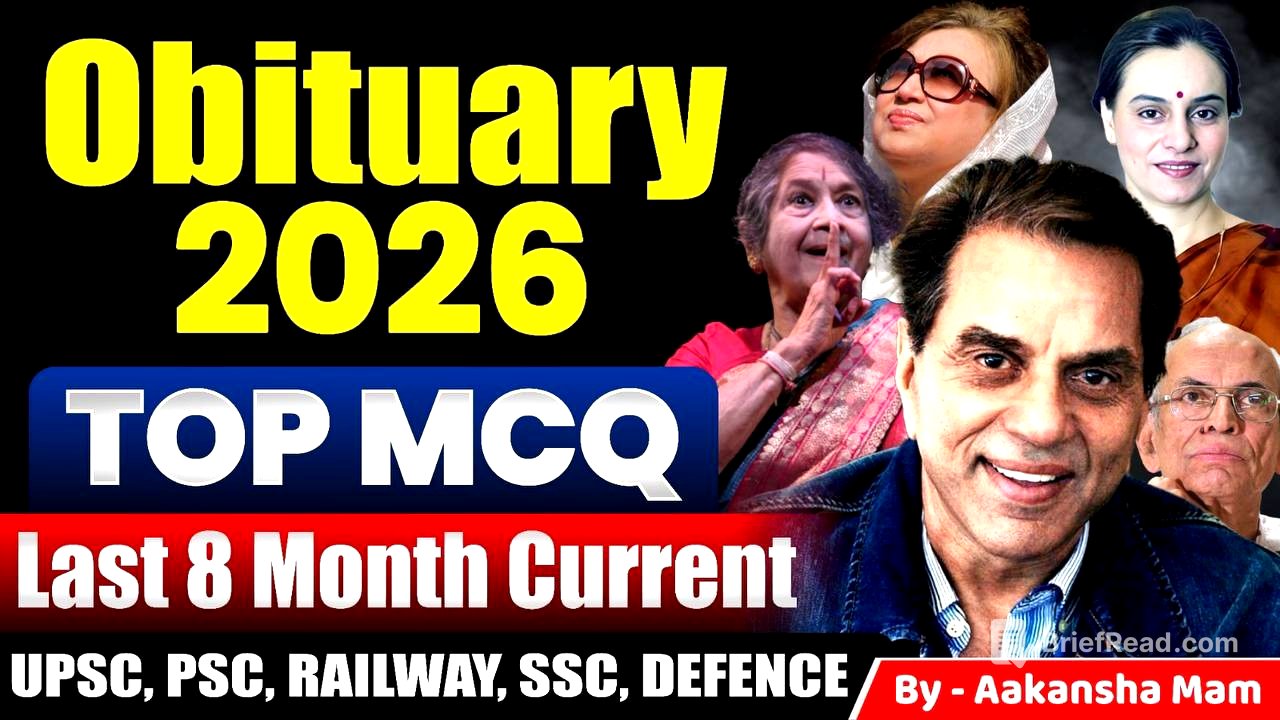 Obituary Current Affairs 2026 🔥 | Last 8 Months TOP MCQs | Exam Most Expected Questions