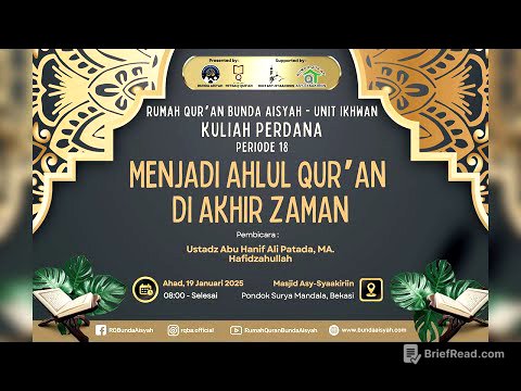 Kuliah Perdana Rumah Quran Bunda Aisyah Unit Ikhwan Periode 18