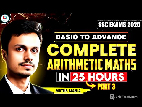 COMPLETE ARITHMETIC MATHS - PART 3 | SSC EXAMS 2025 | MATHS MANIA