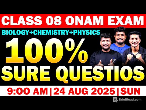 CLASS 08 ONAM EXAM | BIOLOGY+CHEMISTRY+PHYSICS | 100% SURE QUESTIONS | MS SOLUTIONS