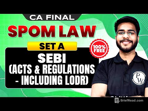 SEBI Act 1992 and Regulations (LODR,ICDR, SAST, PIT 2015) | SPOM Set A Law CA Final by CA Hemant
