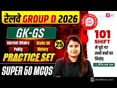 RRB Group D GK-GS Practice Set Questions | Group D Static GK Class 2026 | Group D Class By RIYA MAAM