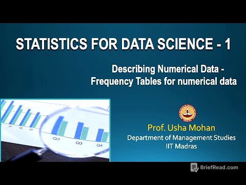 Lecture 3.1 - Describing Numerical Data - Frequency Tables for numerical data