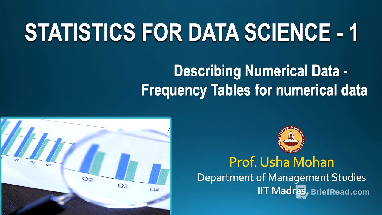 Lecture 3.1 - Describing Numerical Data - Frequency Tables for numerical data