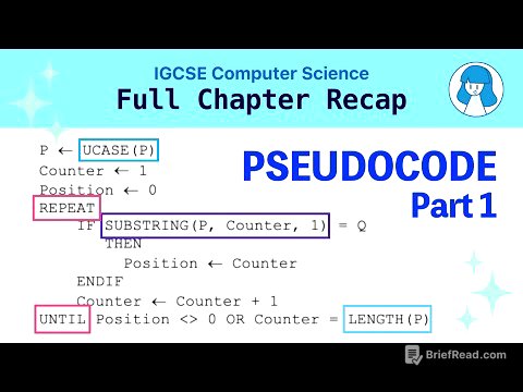 Pseudocode Statements Revision PART 1 (IGCSE Computer Science 0478)