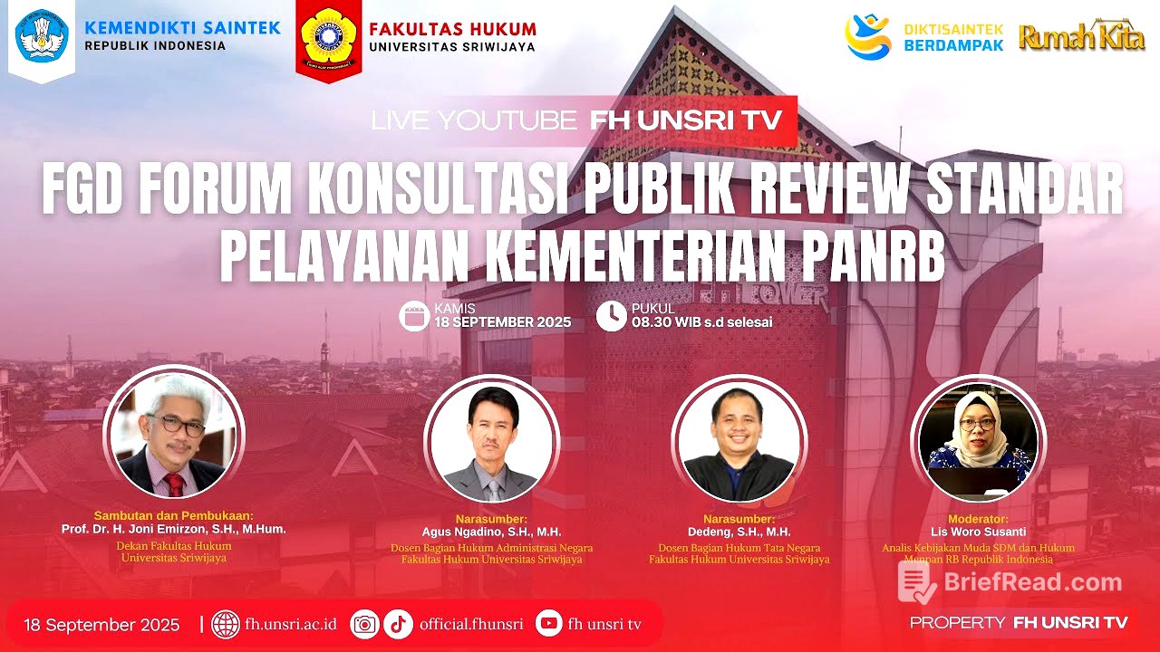 FGD Forum Konsultasi Publik Review Standar Pelayanan Kementerian PANRB