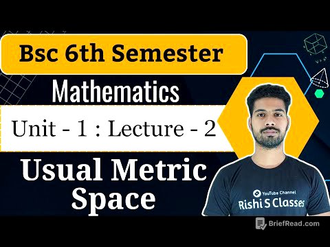 L2 | Usual metric space | Bsc 6th semester mathematics | Unit 1 | By Rishi Sir
