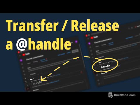How to release or transfer a YouTube Handle to another channel
