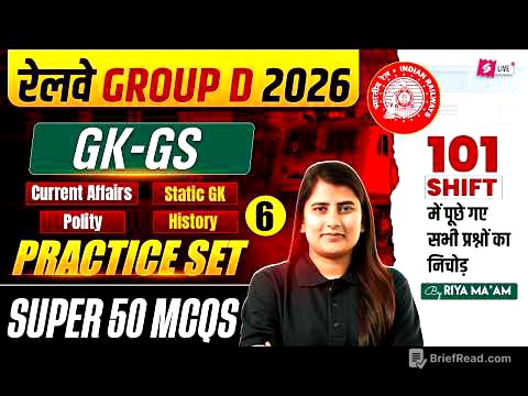 RRB Group D GK-GS Practice Set Questions | Group D Static GK Class 2026 | Group D Class By RIYA MAAM