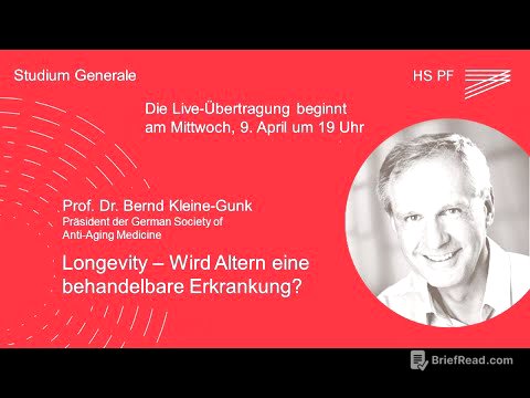 Studium Generale HSPF – Prof. Dr. Bernd Kleine-Gunk: „Longevity – Wird Altern behandelbar?"