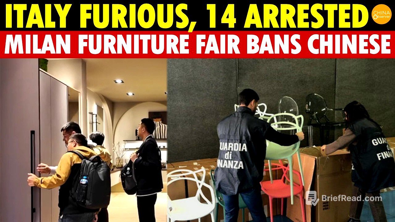 Italy Furious! Milan Furniture Fair Bans Chinese, Cracks Down on Fake Furniture, 14 Arrested