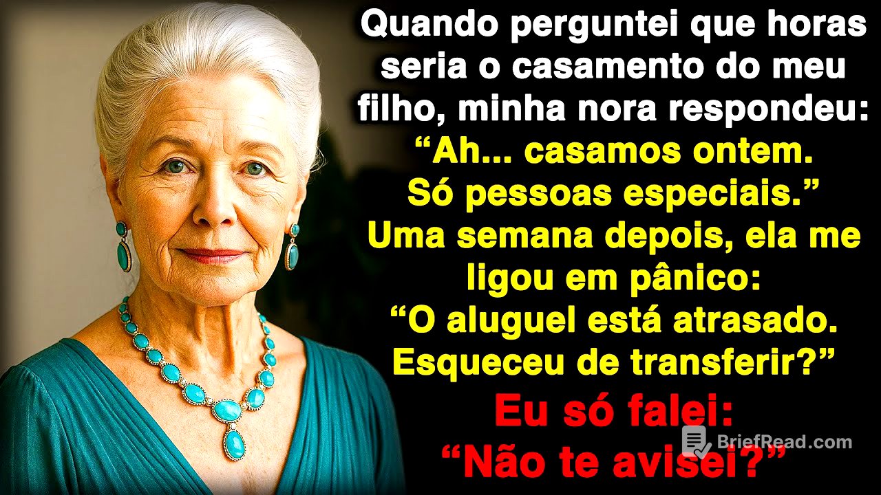 Minha nora disse: "Ah, nós casamos ontem!" quando perguntei sobre o casamento!