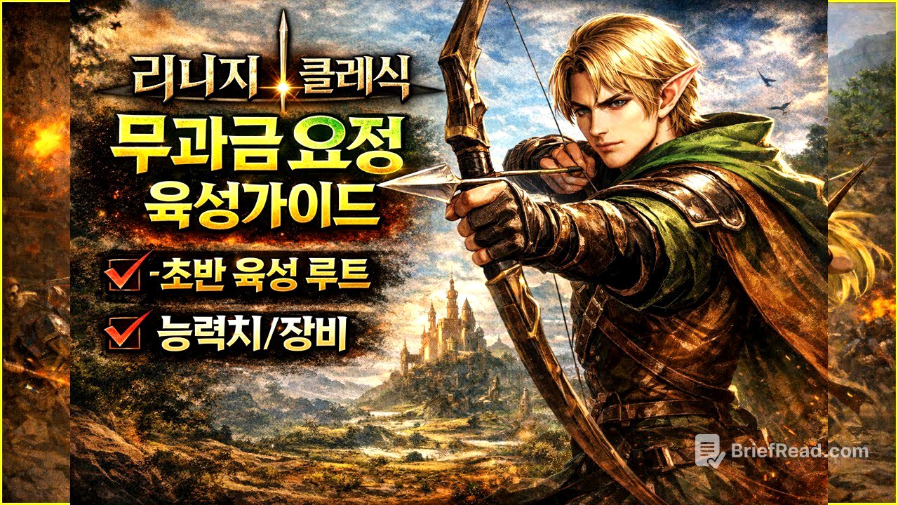 [리니지클래식] 무과금 요정 육성가이드 "오픈런 계획표! 초반 육성루트, 장비, 스탯 등"