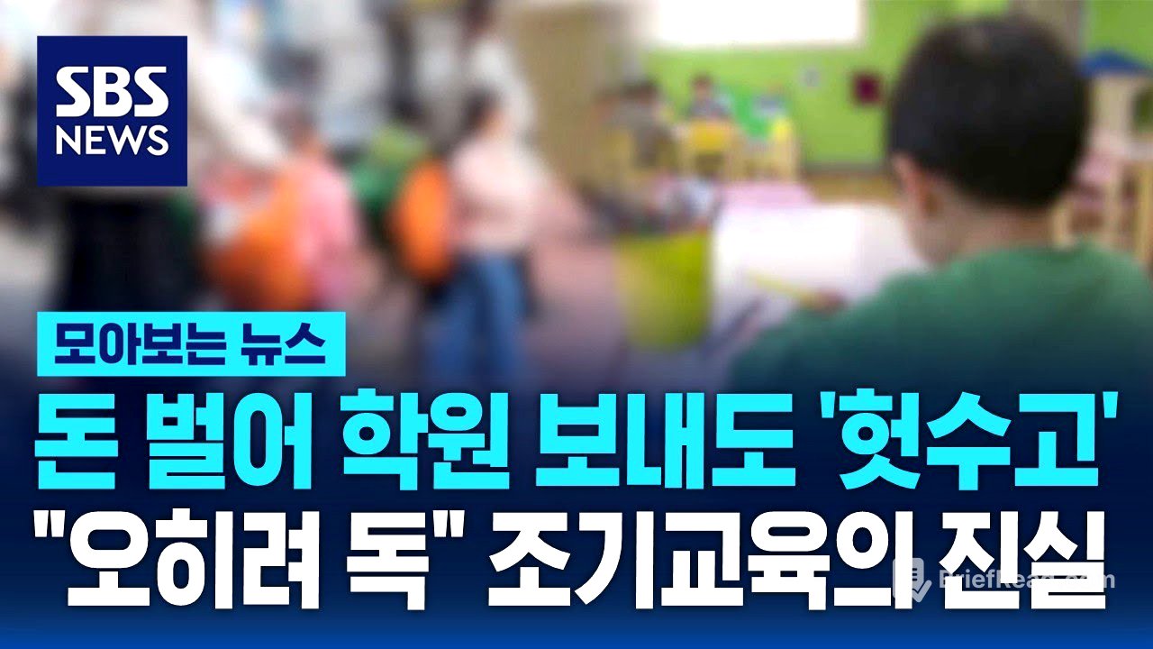 돈 벌어 학원 보내도 '헛수고'…"오히려 독" 조기교육의 진실 / SBS / 모아보는 뉴스