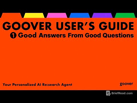 [GOOVER] User's Guide 1. Good answers from good questions