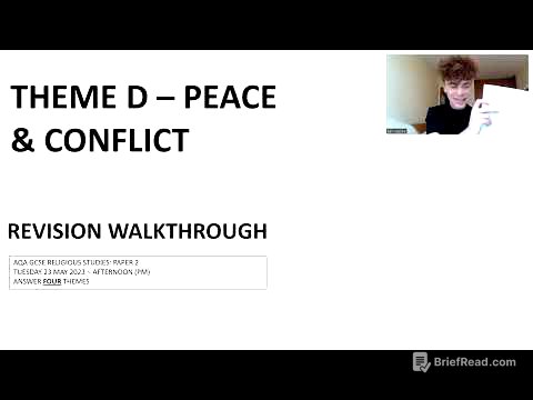 THEME D -  PEACE & CONFLICT REVISION WALKTHROUGH 2023 (GCSE RELIGIOUS STUDIES AQA)