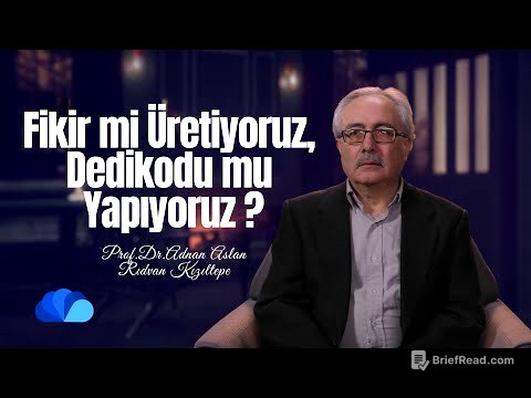 Fikir mi Üretiyoruz, Dedikodu mu Yapıyoruz? I Ufuk Ötesi I Rıdvan Kızıltepe - Prof.Dr. Adnan Aslan