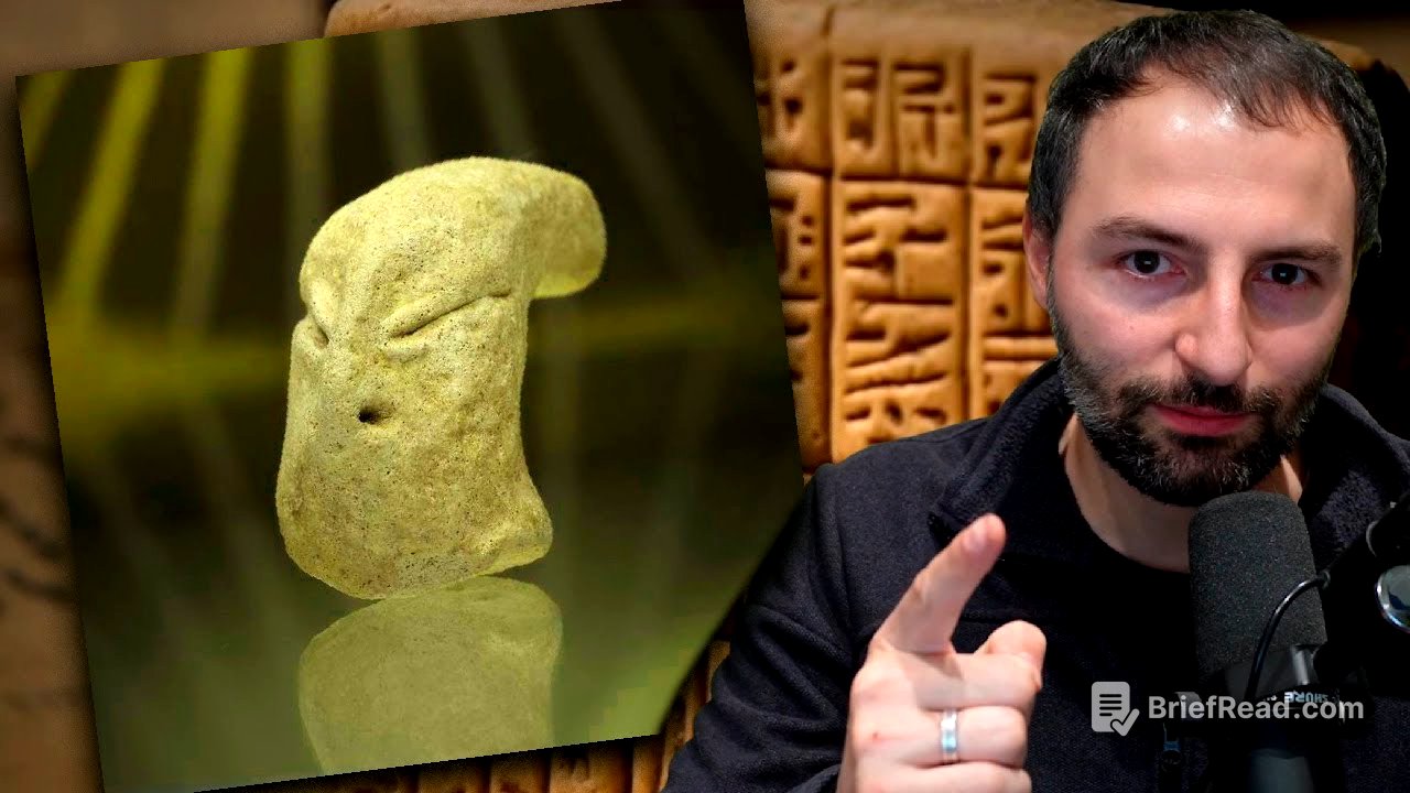 Descubren el ROSTRO de un Dios Sumerio Anunnaki en una Estatua con forma Reptiliana