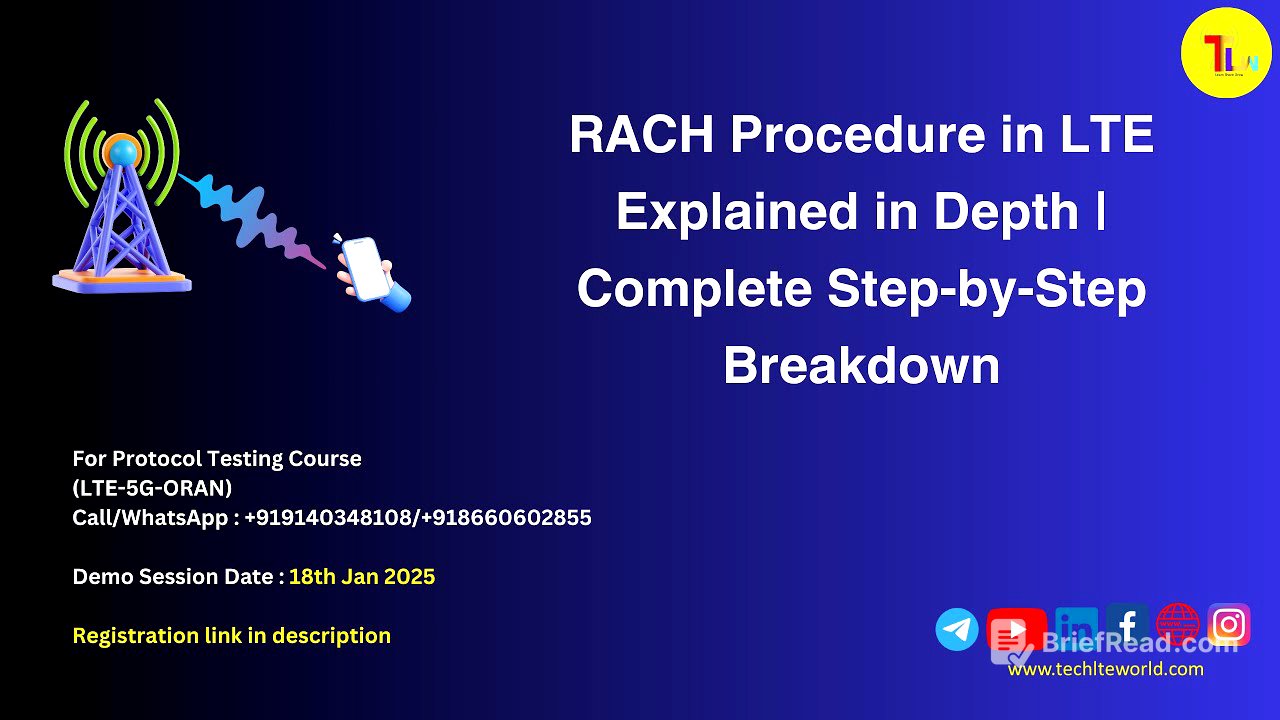 RACH Procedure in LTE Explained in Depth | LTE RACH |Preamble| MSG 1 to MSG 5