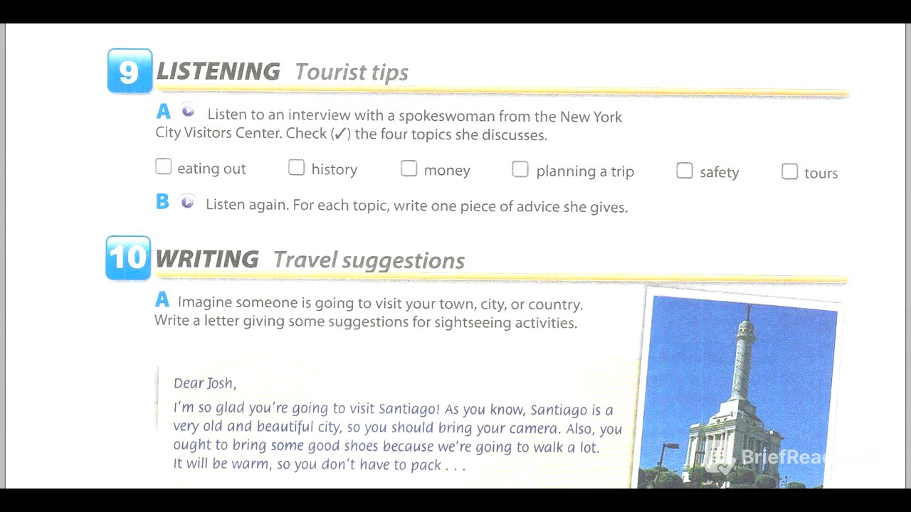 Unit 5- Listening; Listening: Tourist Tips